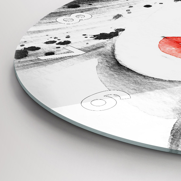 Round glass wall clock Woman in a hat