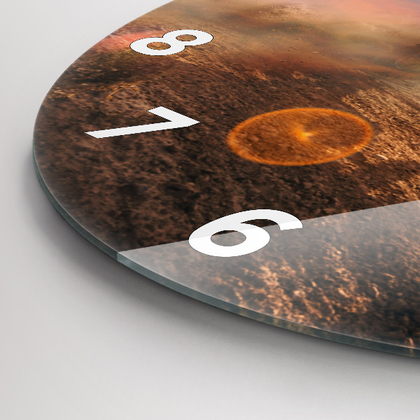 Round glass wall clock Man on a motorcycle