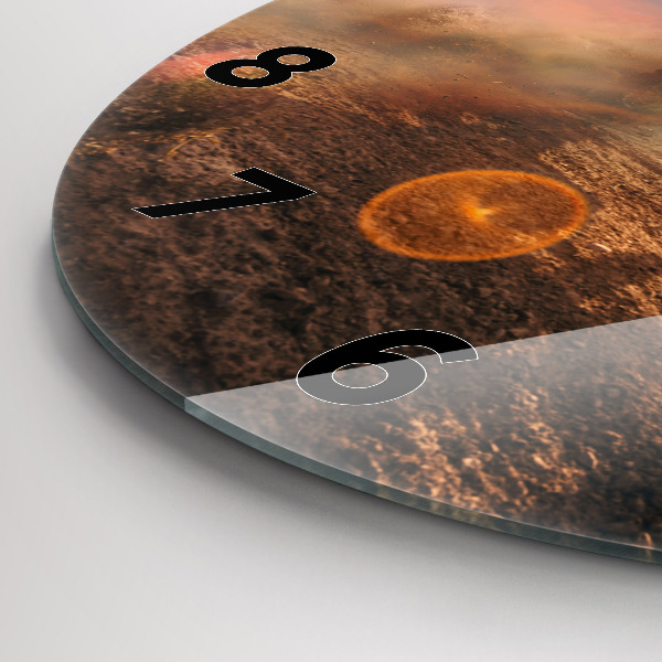 Round glass wall clock Man on a motorcycle