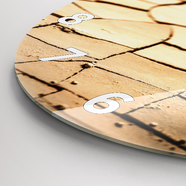 Round glass wall clock Plant in dry soil