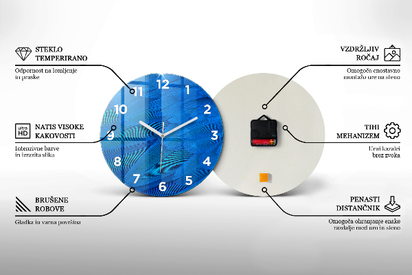 Round glass wall clock Army in the forest soldiers