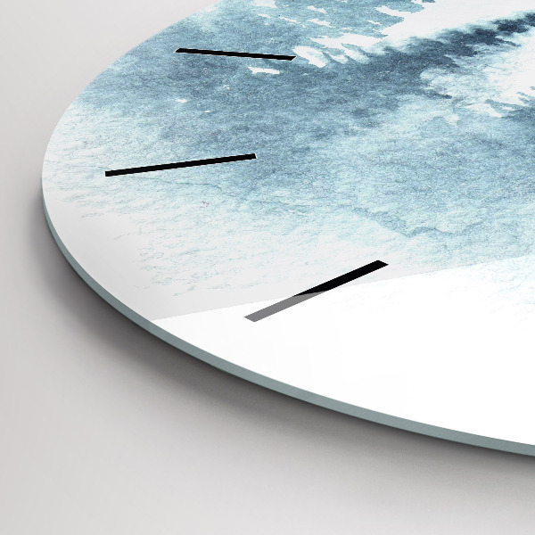 Round glass wall clock Winter forest