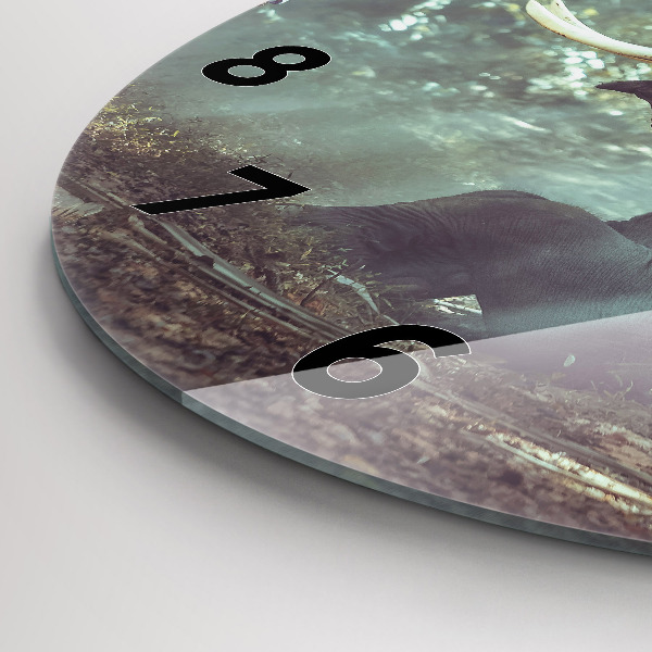 Round glass wall clock A boy is reading a book