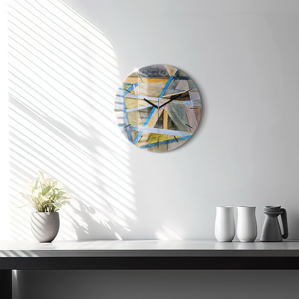 Round glass wall clock Impressionist painting