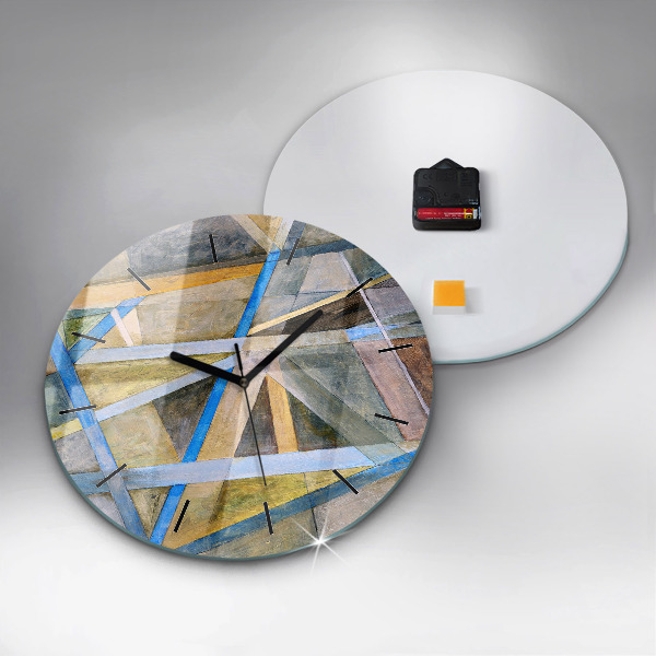 Round glass wall clock Impressionist painting