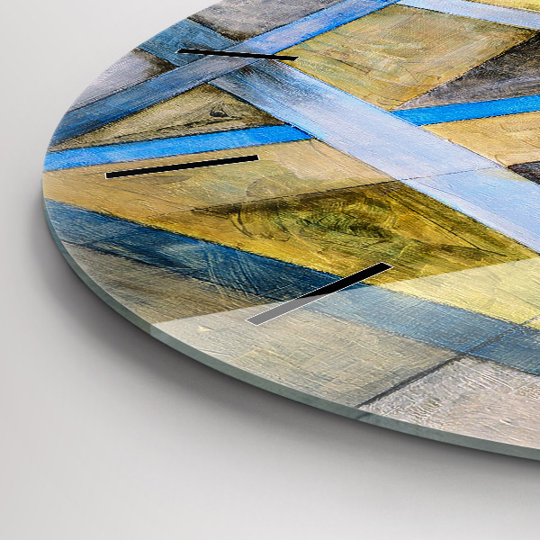 Round glass wall clock Impressionist painting