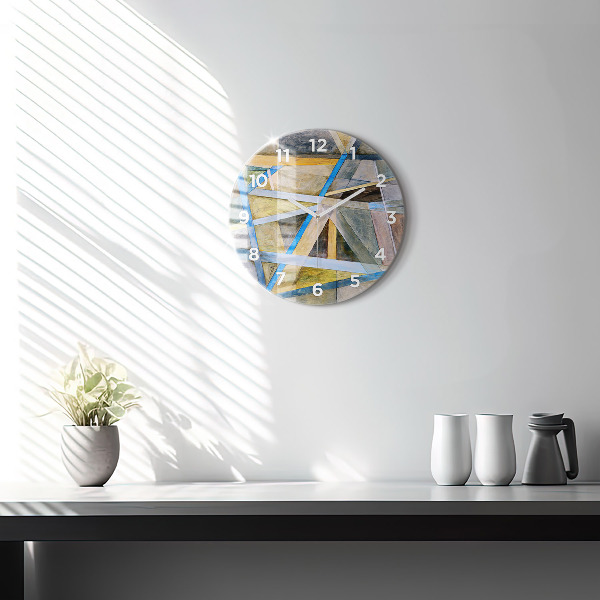 Round glass wall clock Impressionist painting