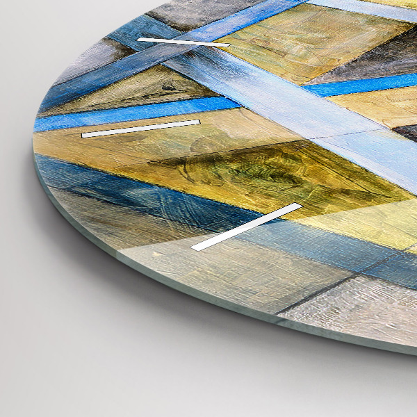 Round glass wall clock Impressionist painting