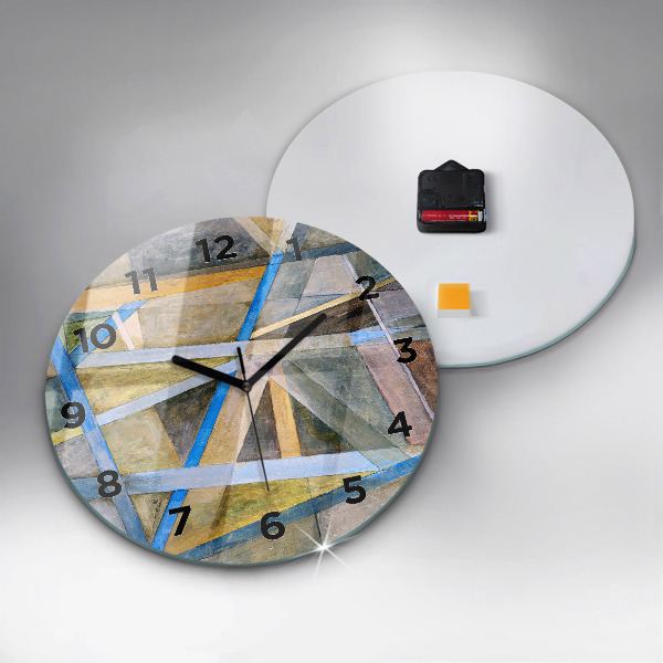 Round glass wall clock Impressionist painting