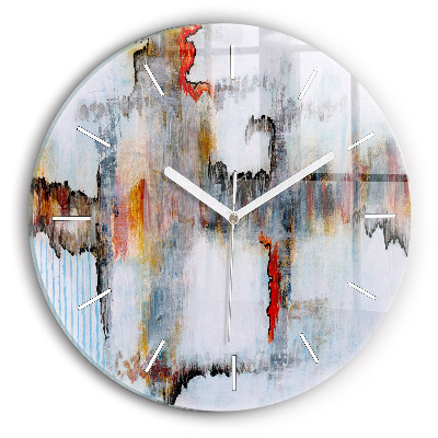 Round glass wall clock Abstraction