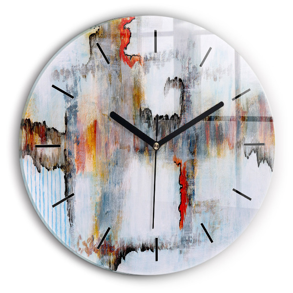 Round glass wall clock Abstraction