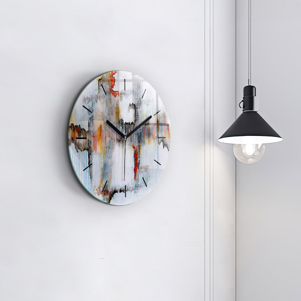 Round glass wall clock Abstraction