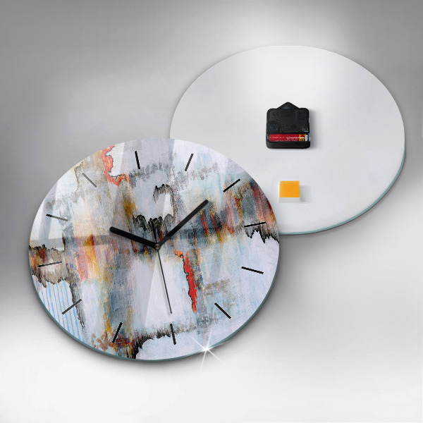 Round glass wall clock Abstraction