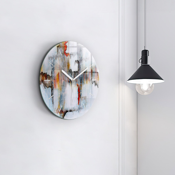 Round glass wall clock Abstraction