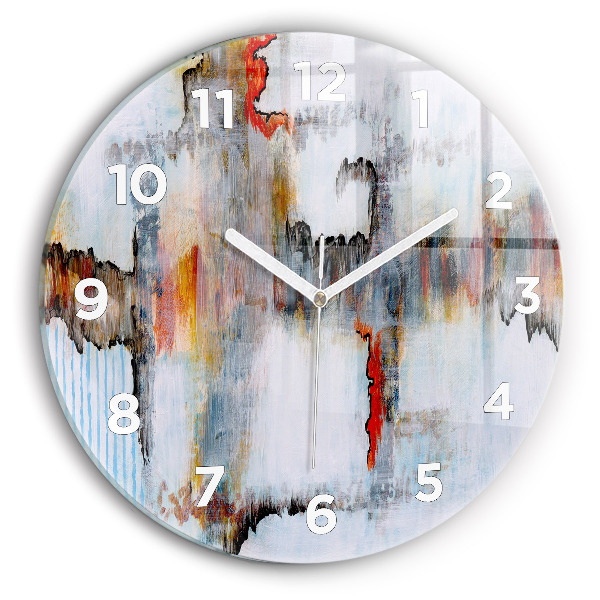 Round glass wall clock Abstraction
