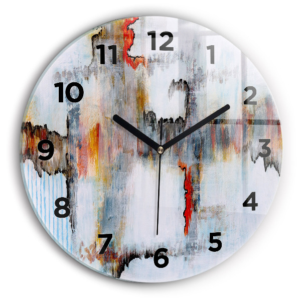 Round glass wall clock Abstraction