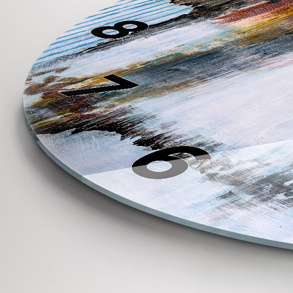 Round glass wall clock Abstraction