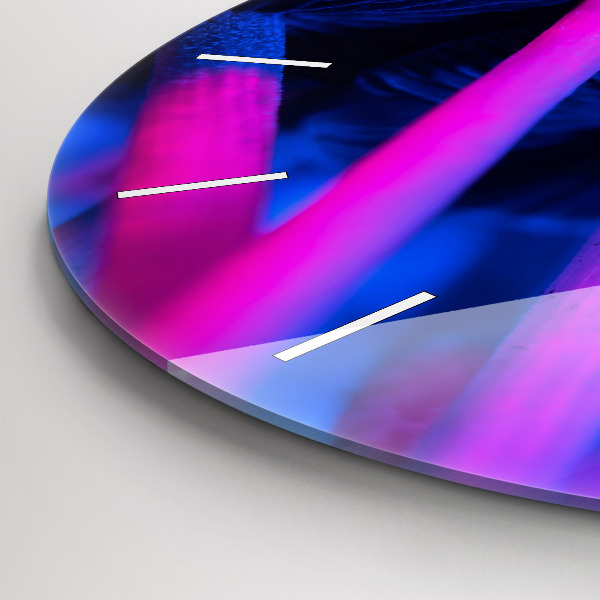 Round glass wall clock Magic colorful mushrooms