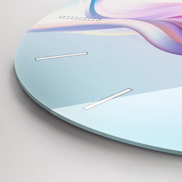 Round glass wall clock Pastel Wave Abstraction