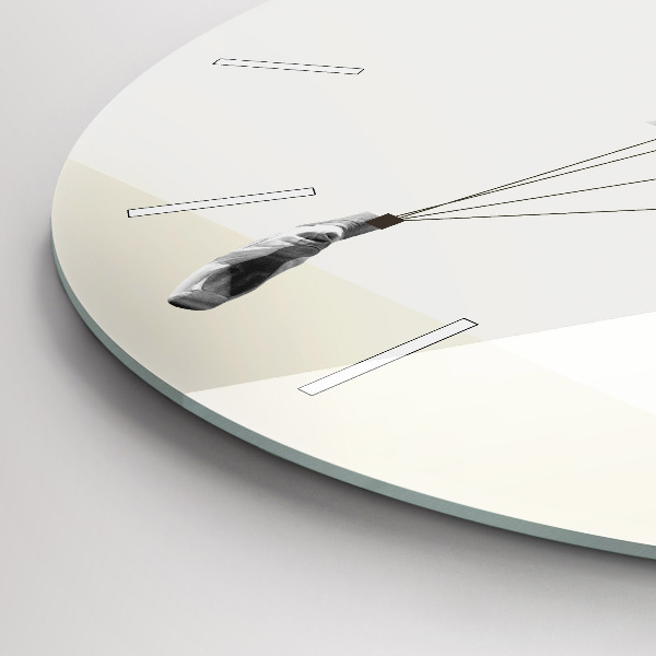 Round glass wall clock Abstract woman dancer