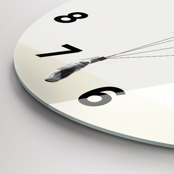 Round glass wall clock Abstract woman dancer