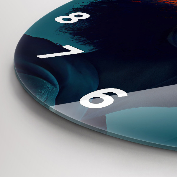 Round glass wall clock Futuristic world