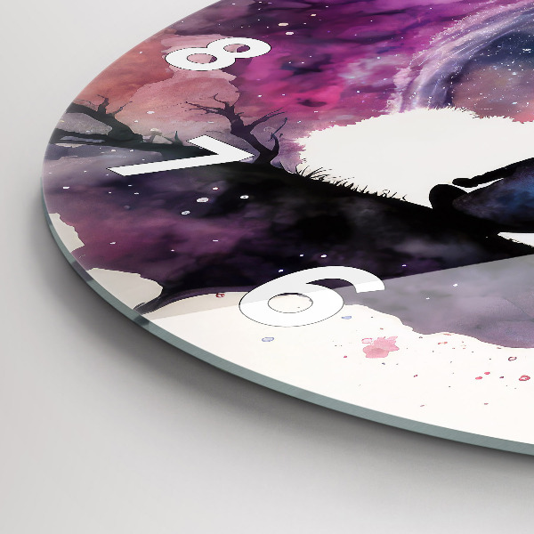 Round glass wall clock Meditation lifestyle