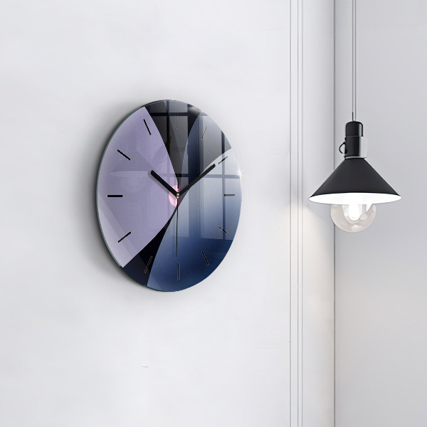 Round glass wall clock Abstraction sun