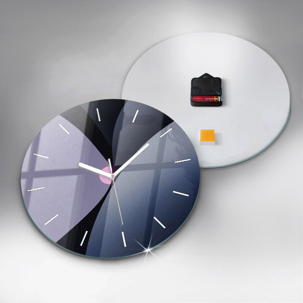 Round glass wall clock Abstraction sun