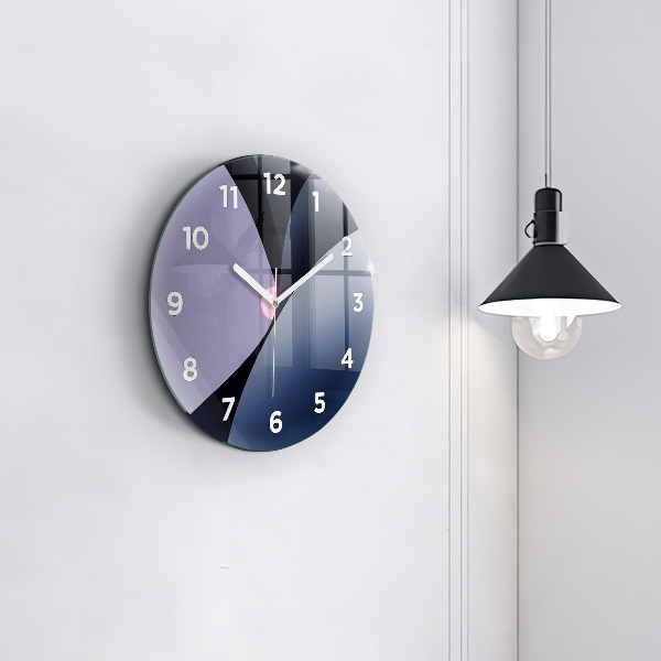 Round glass wall clock Abstraction sun