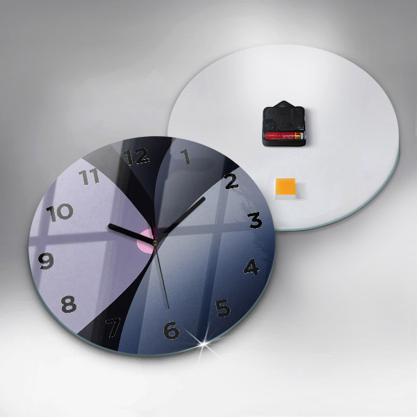 Round glass wall clock Abstraction sun