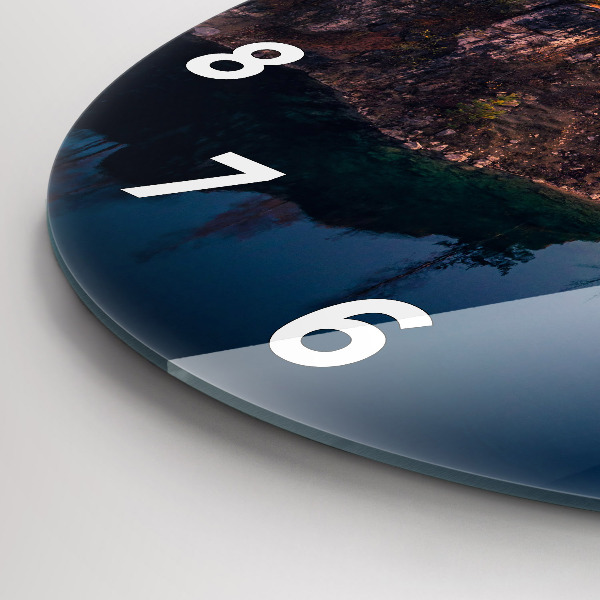 Round glass wall clock Krakow Lake Zakrzówek