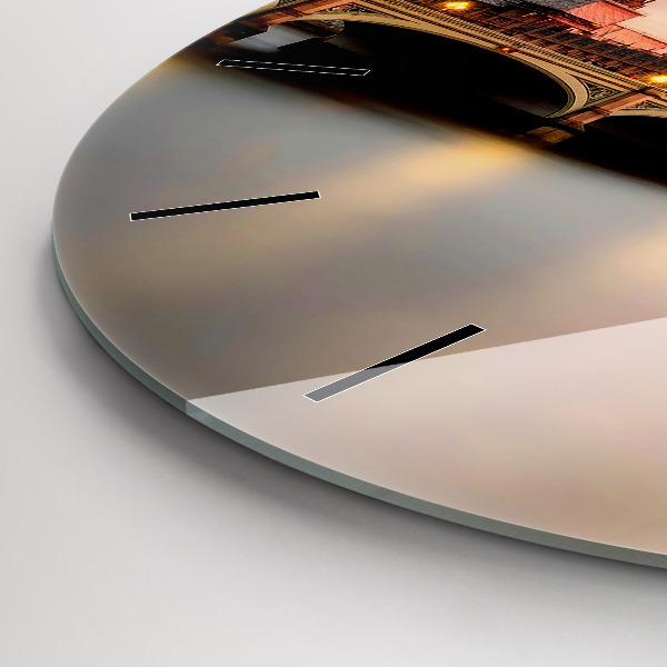 Round glass wall clock Big Ben London panorama