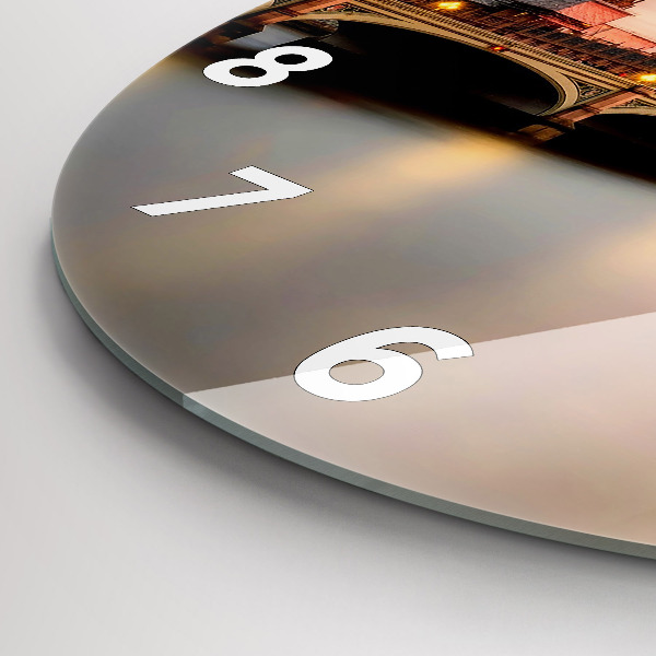 Round glass wall clock Big Ben London panorama