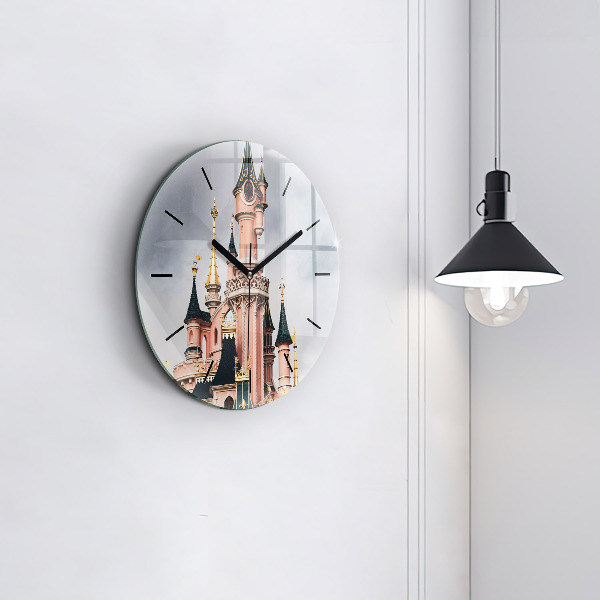 Round glass wall clock Disneyland Paris Castle