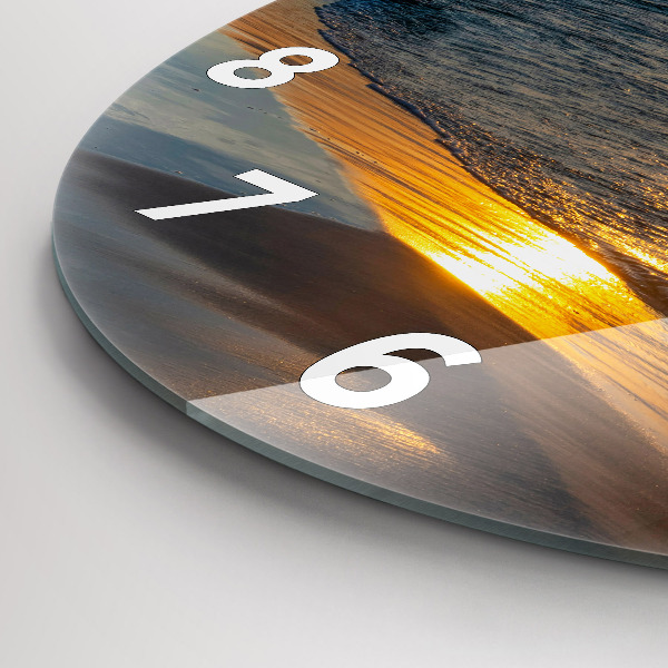 Round glass wall clock Władysławowo Baltic Sea