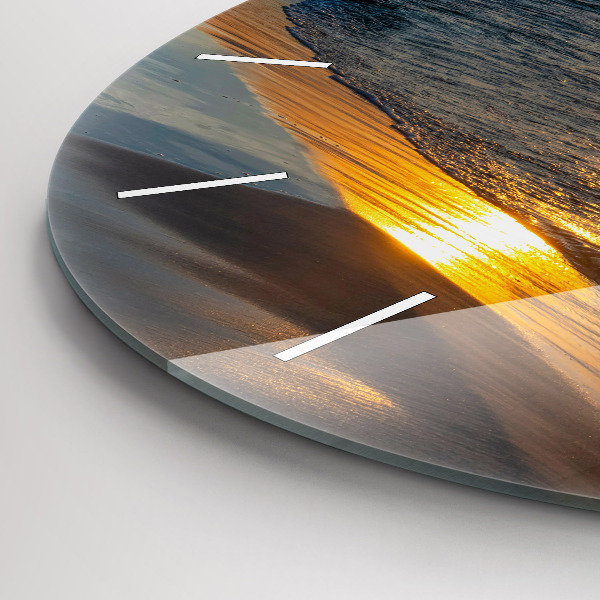 Round glass wall clock Władysławowo Baltic Sea