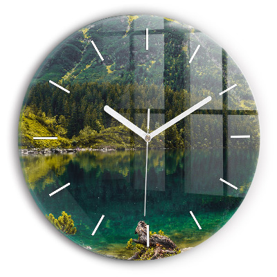 Round glass wall clock Morskie Oko in the Tatra Mountains