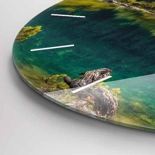 Round glass wall clock Morskie Oko in the Tatra Mountains