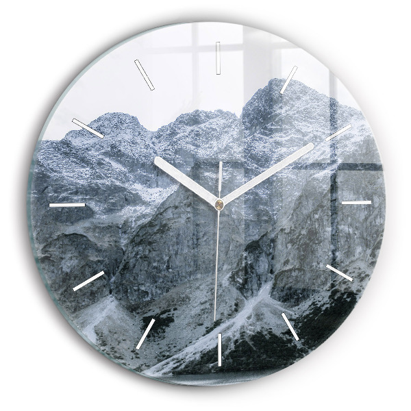 Round glass wall clock Morskie Oko in the Tatra Mountains