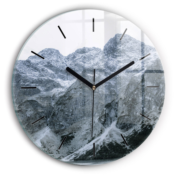 Round glass wall clock Morskie Oko in the Tatra Mountains