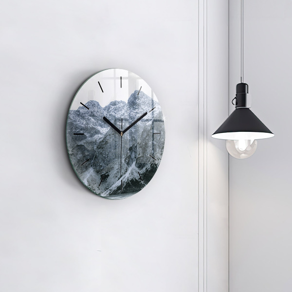 Round glass wall clock Morskie Oko in the Tatra Mountains