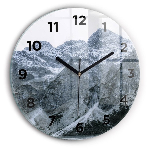 Round glass wall clock Morskie Oko in the Tatra Mountains