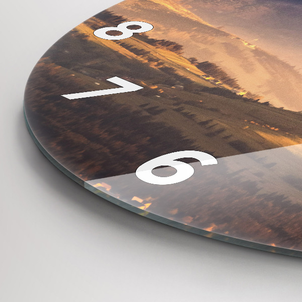 Round glass wall clock Winter landscape of the Tatra Mountains