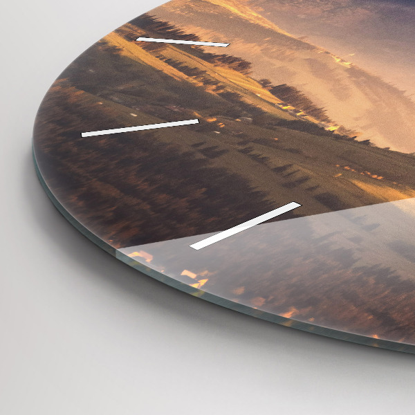 Round glass wall clock Winter landscape of the Tatra Mountains