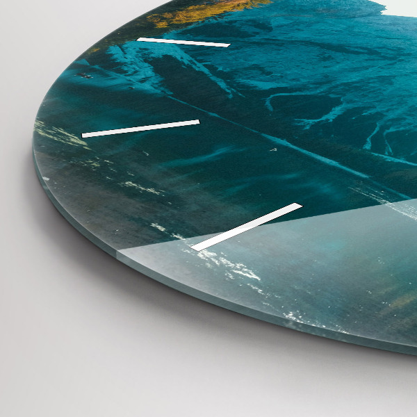 Round glass wall clock Mountain and river in Poland