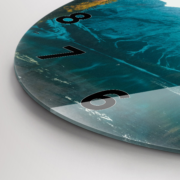 Round glass wall clock Mountain and river in Poland