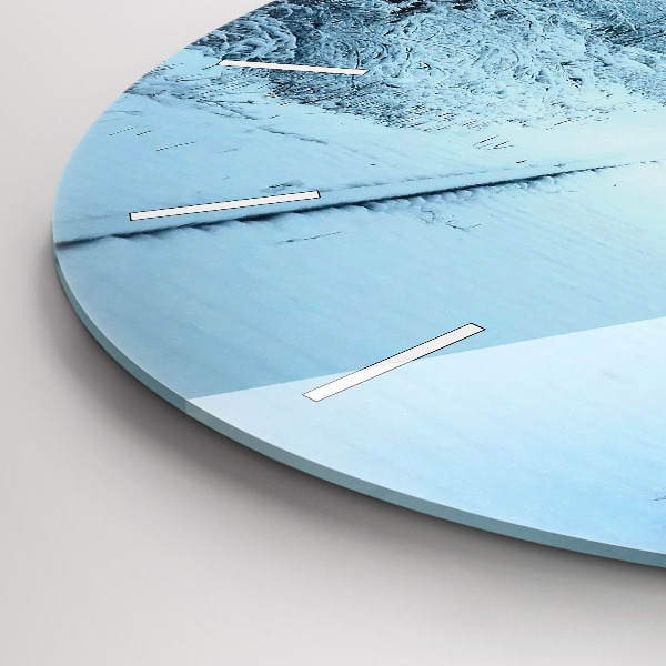 Round glass wall clock Deer on the tracks