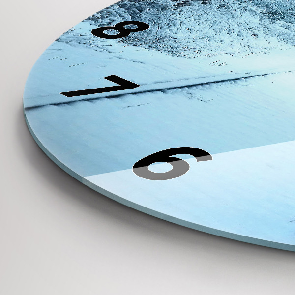 Round glass wall clock Deer on the tracks