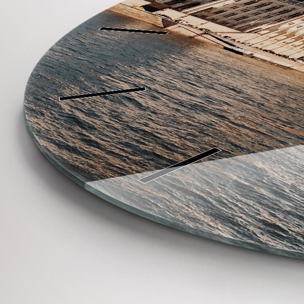 Round glass wall clock Parliament in Budapest